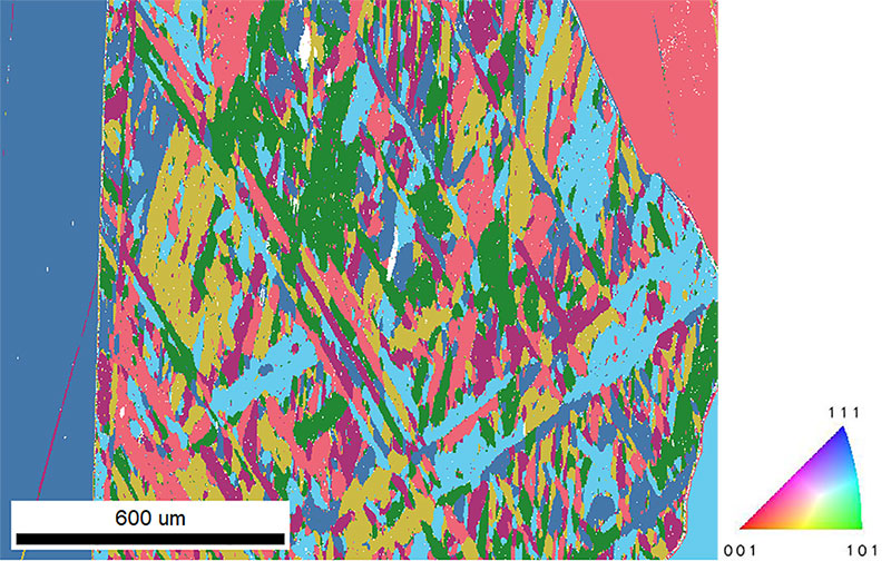 Gibeon陨石样本的Unique Grain Color图。